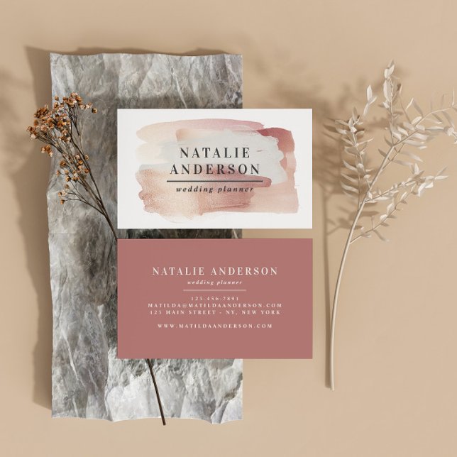 Pink girly rose gold modern stylish business card (Creator Uploaded)