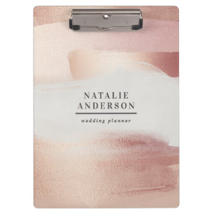 Pink girly rose gold modern stylish elegant clipboard