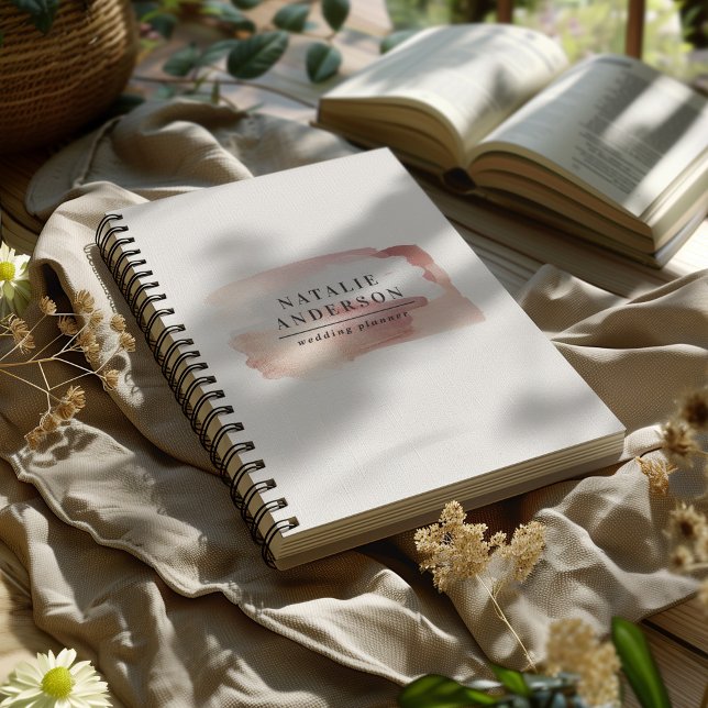 Pink girly rose gold modern stylish your logo notebook (Creator Uploaded)