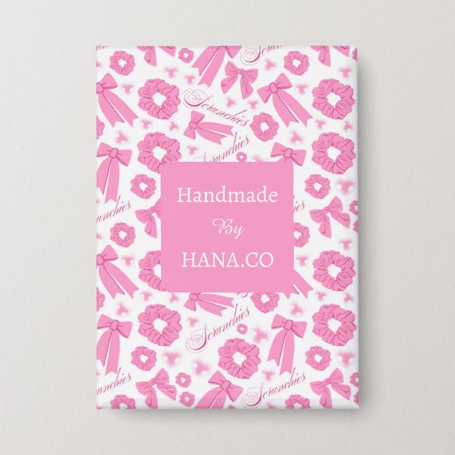 Pink Girly Scrunchies Pattern Cute Hair Accessory  (Front)