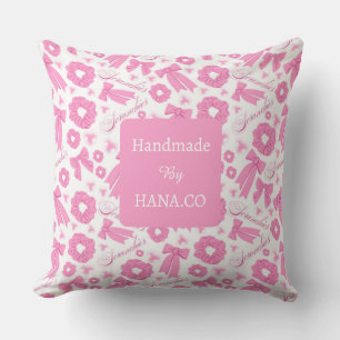 Pink Girly Scrunchies Pattern Cute Hair Accessory  Cushion