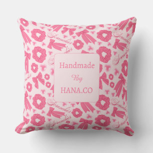 Pink Girly Scrunchies Pattern Cute Hair Accessory  Cushion