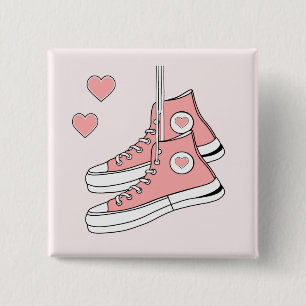 Pink Girly Sneakers 15 Cm Square Badge