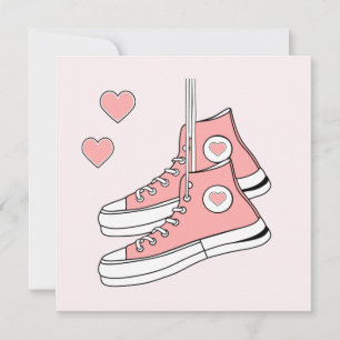 Pink Girly Sneakers Holiday Card