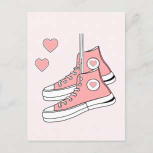 Pink Girly Sneakers Postcard