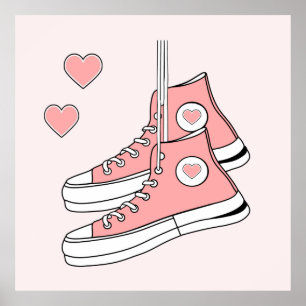 Pink Girly Sneakers Poster