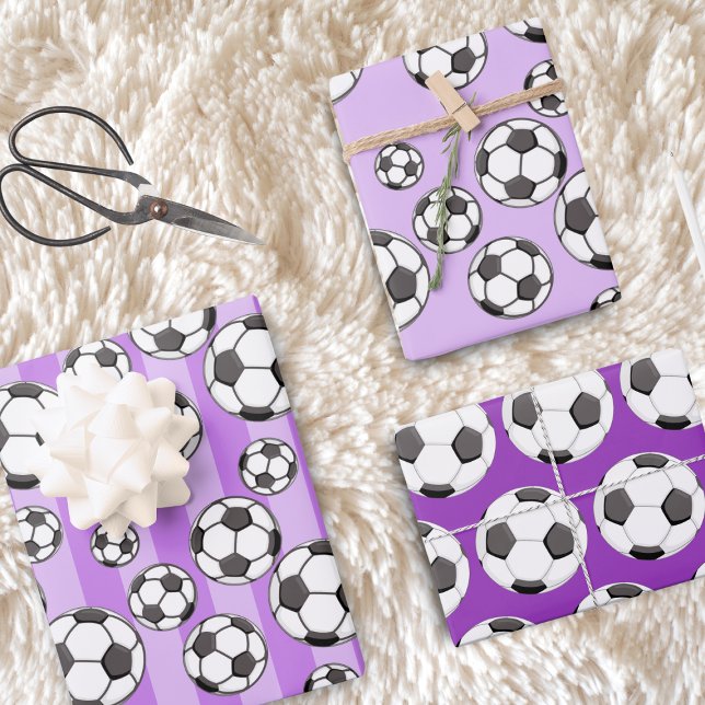 Pink Girly Soccer Ball Pattern Birthday Gift Wrapping Paper Sheet (Creator Uploaded)