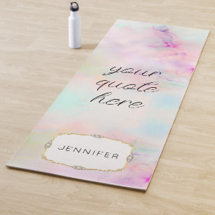 Pink Girly Soft Pastel Gradient Alcohol Ink Custom Yoga Mat