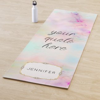 Pink Girly Soft Pastel Gradient Alcohol Ink Custom Yoga Mat