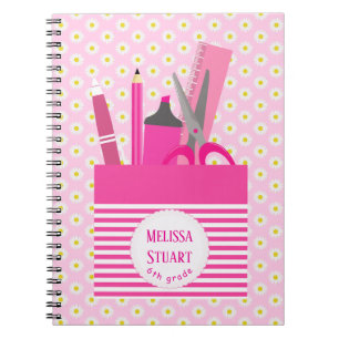 Pink Girly Stationeries Spiral Photo Notebook