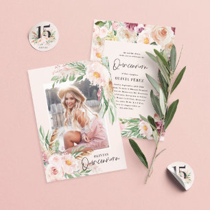 Pink girly watercolor floral age elegant birthday classic round sticker