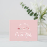 Pink girly watercolor floral chic flower girl