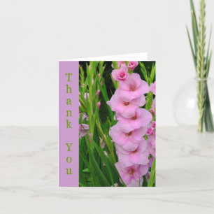 PINK GLADIOLUS "THANK YOU" CARD
