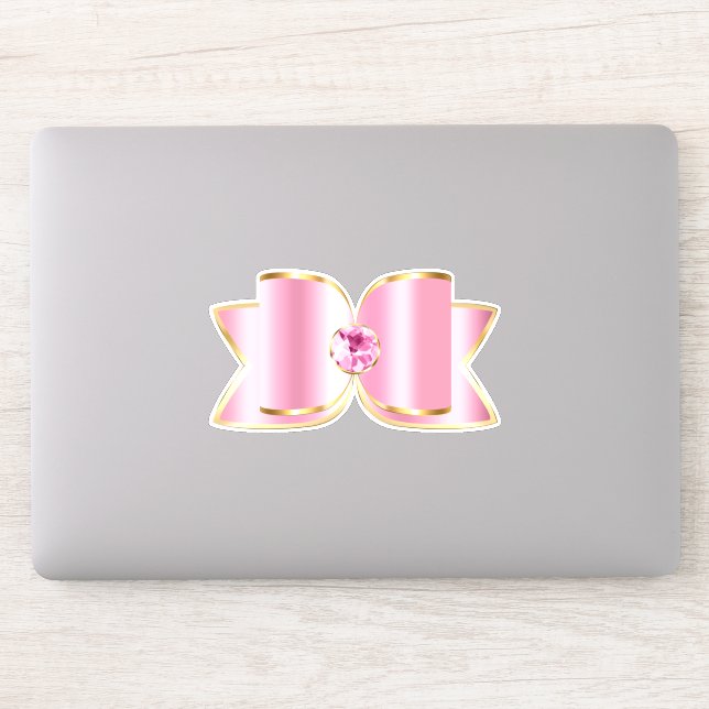 Pink Glam Bow with a Centre Gemstone (Computer)