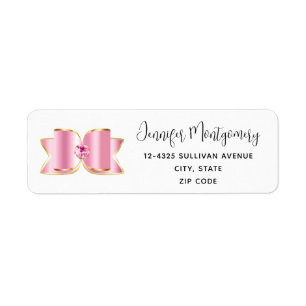 Pink Glam Bow with a Centre Gemstone Address