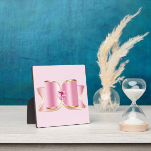 Pink Glam Bow with a Centre Gemstone Plaque