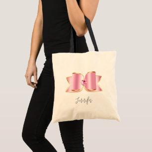 Pink Glam Bow with a Centre Gemstone Tote Bag