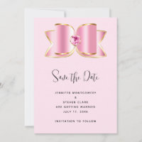 Pink Glam Bow with a Centre Gemstone Wedding
