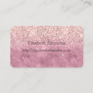 Pink Glam Glitz Glitter Business Card