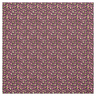 Pink Glam Gold Leopard Print Fabric