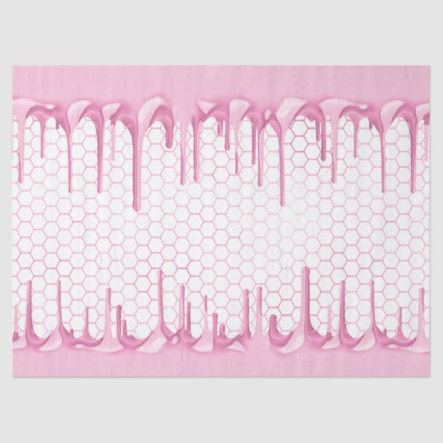 Pink Glam Honeycomb Series Design #1 Tissue Paper (Front)