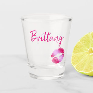 Pink Glam Kisses Shot Glass