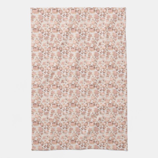 Pink Glam Leopard Print Tea Towel (Vertical)
