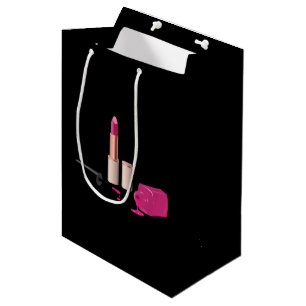 Pink Glam Lipstick & Nail Polish Beauty Themed Medium Gift Bag