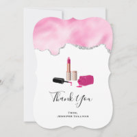 Pink Glam Lipstick & Nail Polish Beauty Themed