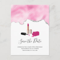 Pink Glam Lipstick & Nail Polish Save the Date
