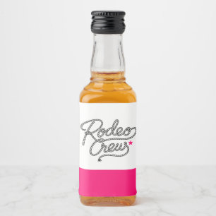 Pink Glam Rodeo Crew Western Bachelorette Party Liquor Bottle Label