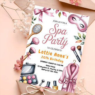 Pink Glam Spa Party Invitation