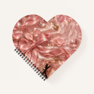 Pink Glamourous Heart Romantic SassySpiral Noteboo Notebook