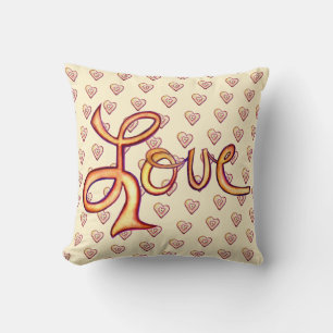 Pink Glamourous Love Word Pillow