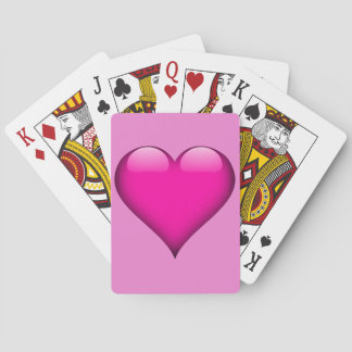 Pink Glass Heart Customisable Playing Cards