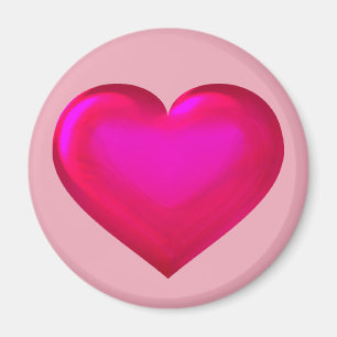 Pink Glass Heart Magnet