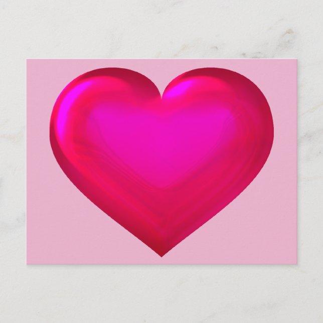 Pink glass heart postcard (Front)
