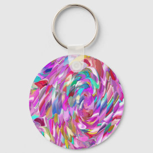 Pink Glass Key Ring