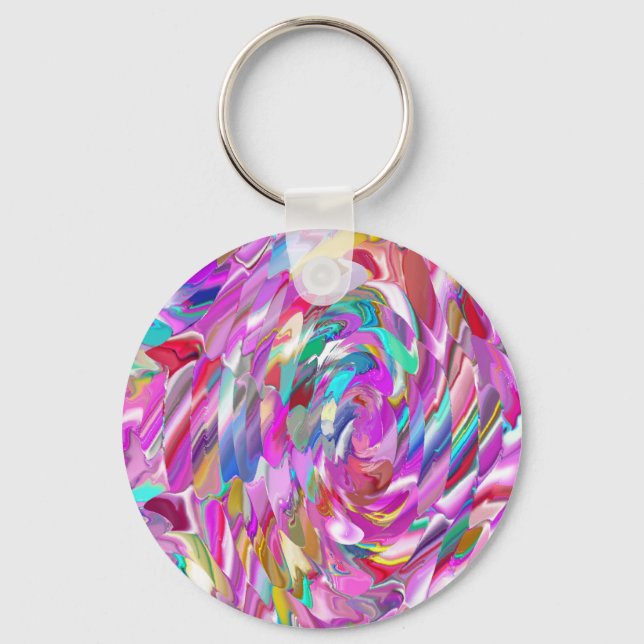 Pink Glass Key Ring (Front)