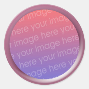 pink glass photo frame classic round sticker