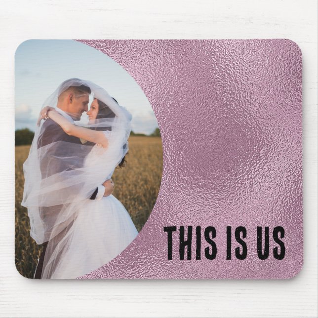 Pink Glass Photo Frame  Mouse Pad (Front)