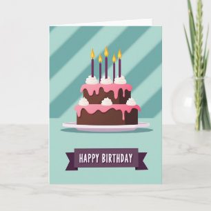 Pink Glaze Birthday Card