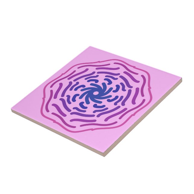 Pink Glazed Doughnut Style And Curvy Decoration Li Tile (Side)