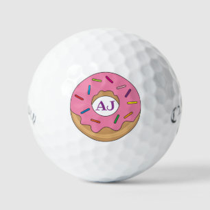 Pink Glazed Doughnut with Sprinkles Golf Balls