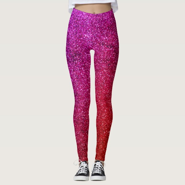 Pink Glitter Aesthetic Leggings (Front)