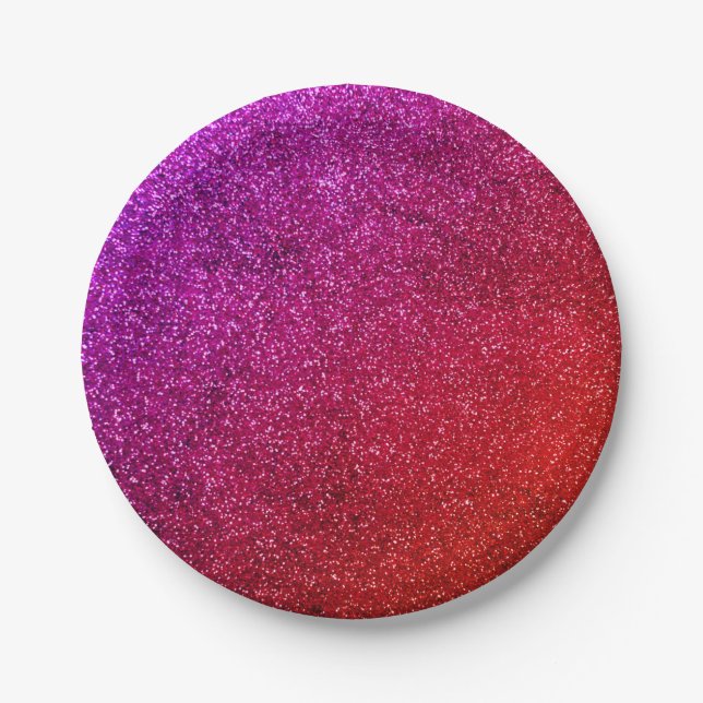 Pink Glitter Aesthetic Paper Plate (Front)