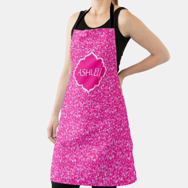 Pink Glitter Apron (Insitu)