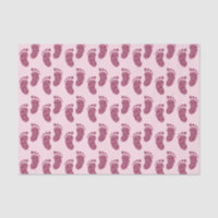 Pink Glitter Baby Girl Foot Print Pattern