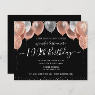 Pink Glitter Balloons 100th Birthday Party