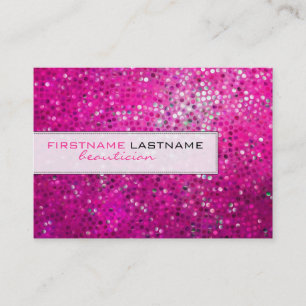 Pink Glitter Beautician Business Card